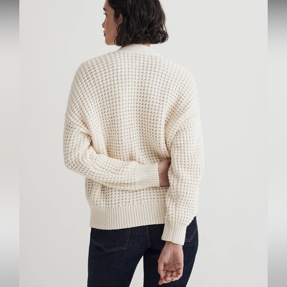 Madewell Waffle-Knit V-Neck Cardigan - Picture 4 of 7